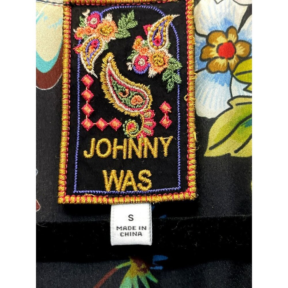 Johnny Was Silk Florean Blue Tiered Floral Maxi Dress Size Small New - Picture 5 of 6